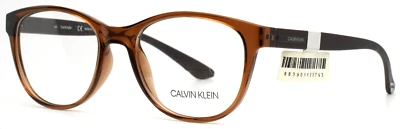 CALVIN KLEIN CK19572 281 Crystal Amber Womens Oval Full Rim Eyeglasses 52-18-145 - Image 1 of 4