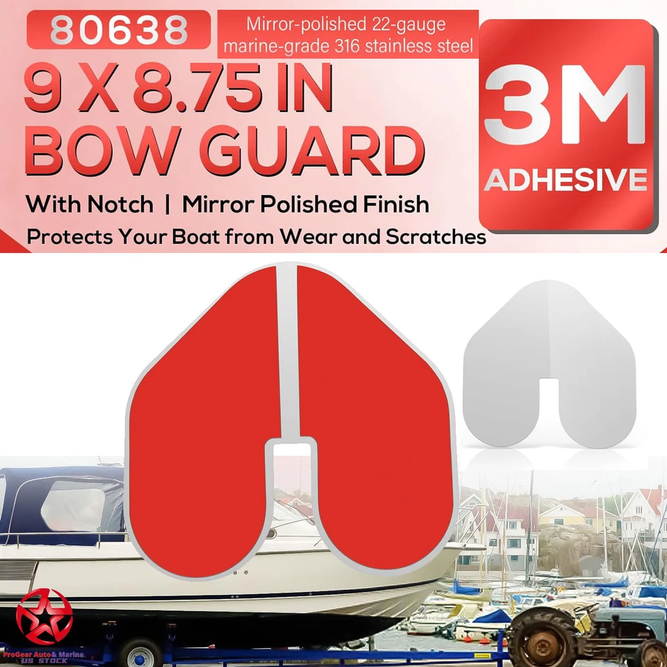 Protector de arco 80638 con muesca de acero inoxidable 316 para protector de arco de barco 3M 9 x 8,7 Foto 1 de 4