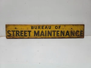 Vintage Sign Road highway Bureau Street Maintenance Wood - Picture 1 of 6