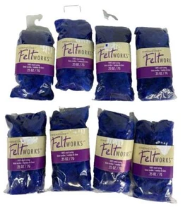 8 Blue Curly Roving Felting 100 percent Wool Dimensions Needle .25 ounces - Picture 1 of 10