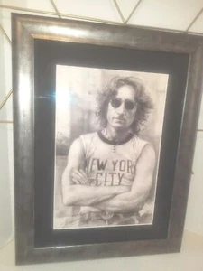 Autograph By Artist 1998 John Lennon Pencil Sketch Of Original Photo 25.5"x19.5" - Picture 1 of 8