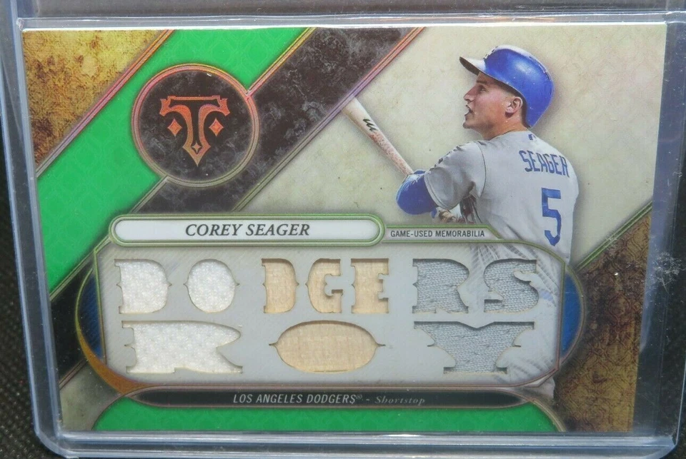 #642 COREY SEAGER 2017 TOPPS TRIPLE THREADS EMERALD JERSEY #12/18 TTRCA3 - Image 1 of 1