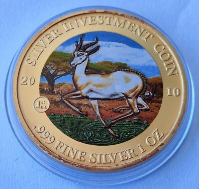 1 UNZE 999 SILBER - KRÜGERRAND / SPRINGBOCK 2010 - SILBERMÜNZE - SILBERBARREN - Bild 1 von 2