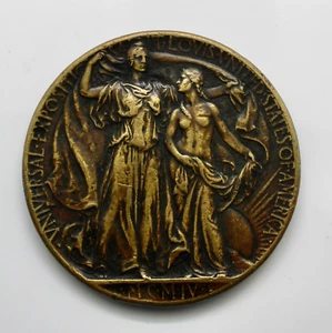 BRONZE MEDAL LOUISIANA PURCHASE EXPOSITION FOR ST. LOUIS 1904 WORLD'S FAIR - Picture 1 of 2