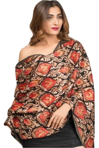 Sevya Women Shawl Multicolored Embroidery Luxury Pashmina Punjabi Style Handmade - Picture 1 of 3