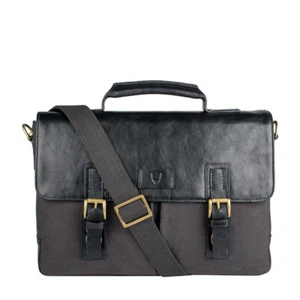 Bedouin Medium Canvas and Leather Briefcase - Picture 1 of 11