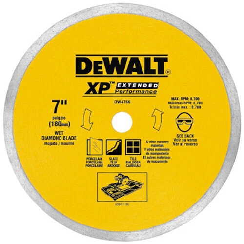DEWALT DW4766 7'' By .060'' Wet Continuous Diamond Tile Saw Blade