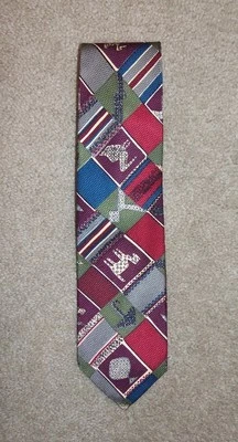 男式 Tino Cosma 领带抽象动物多色丝绸领带意大利制造 — 第 1/2 张图片