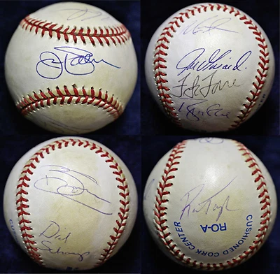 🔷 MULTI SIGNED BASEBALL 8 JIM PALMER JOE GIRARDI FRANK TORRE TAYLOR DICK SCHAAP - Image 1 of 4