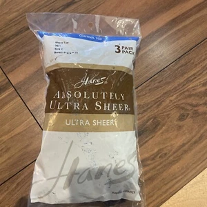 Hanes Absolutely Ultra Sheer pantyhose 3 pair pack SlightlyImperfect - Picture 1 of 2