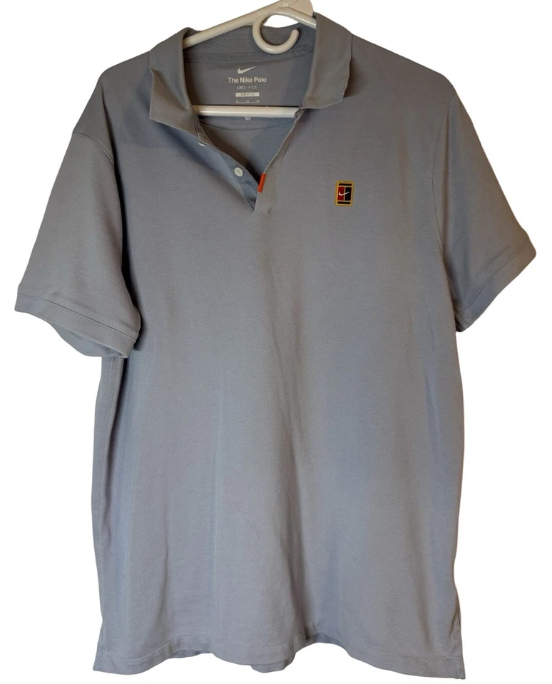 Nike Court Tennis Advantage Mens XL Slim Fit Polo Shirt Blue Whisper DA4379-412 - Image 1 of 4