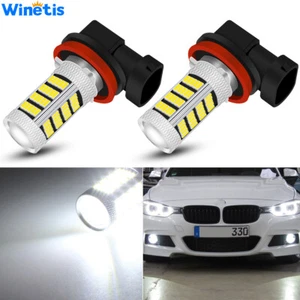 Xenon White 6000K LED Front Fog Light Bulbs Lamps For BMW 1 2 3 4 5 6 7 X Series - Picture 1 of 11