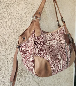 Vintage Juicy Couture Have a Juicy Day Love P & G Velvet & Leather Hobo Bag Rare - Picture 1 of 18