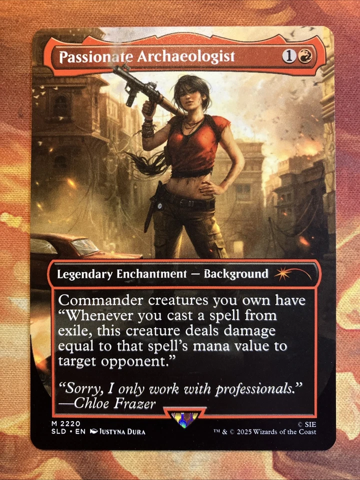MTG Borderless Passionate Archaeologist Secret Lair: PlayStation X Uncharted!! - Image 1 of 2