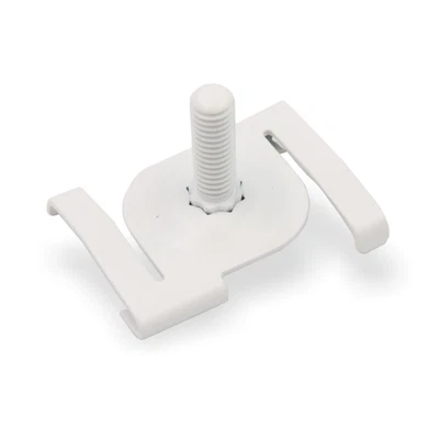 LICHT-ZUBEHOER Deckenclip M6 für Odenwald - Rasterdecken | mit Gewindebolzen M6x18mm | weiss