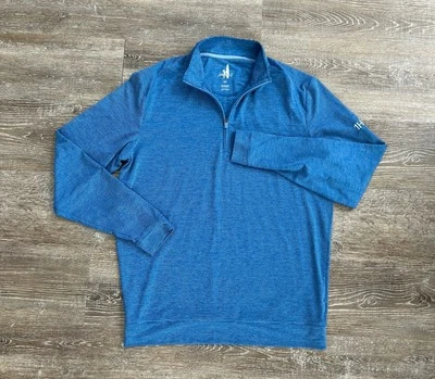 Johnnie-o Performance 1/4 Zip Pullover Sweater Golf Heather Blue Mens Medium - Image 1 of 4