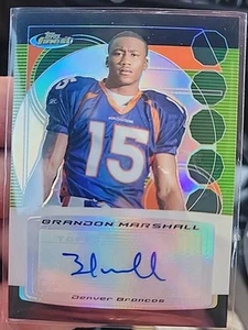 Topps Finest Brandon Marshall Rookie 2006 refractor automático - Imagen 1 de 2
