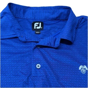 Polo de golf Footjoy azul rendimiento geométrico ropa deportiva logotipo | XL para hombre - Imagen 1 de 4