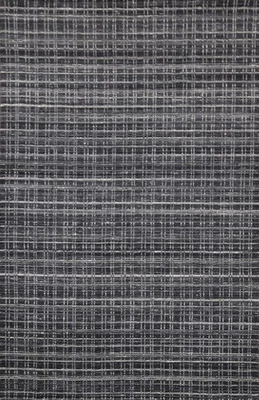 À Carreaux Charbon Laine Accent Tapis 5x8 Contemporain Partout Fait à la Main - Image 1 of 4