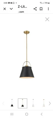 Z-Lite Z-Studio 1 свет подвеска, матовый черный/наследие латуни - 726P-MB-HBR - Изображение 1 из 4