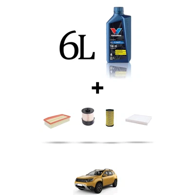 HOFFCAR Kit tagliando 4 FILTRI e 6L OLIO per Dacia Duster II 1.5 Blue Dci 85kw d - Image 1 of 4