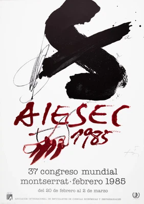 Antoni Tapies: Student International - Póster Original Firmado Foto 1 de 4