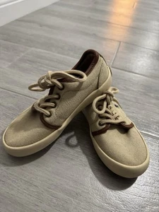 Polo Ralph Lauren Boys Lace Up Shoes Canvas Beige Size 12 US - Picture 1 of 8