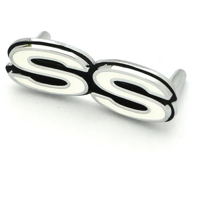 Chevrolet Nova Chevelle Camaro 1970-70 emblema de tapa de bocina; blanco/plateado S.S. GM# Foto 1 de 2