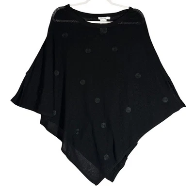 Poncho Top Chicos Malla Bordado Lunares Talla S/M Negro Encubrimiento Ligero Foto 1 de 4