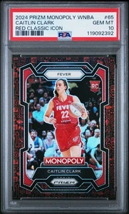 2024 Panini Prizm Monopoly WNBA Caitlin Clark #65 Rookie Red Classic Icon PSA 10 - Picture 1 of 2