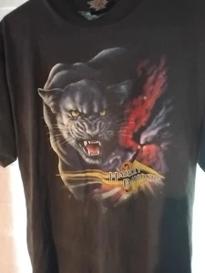 Vintage 1990 3D Emblem Harley Davidson T-Shirt Made In USA Rare Panther Black - Bild 1 von 5