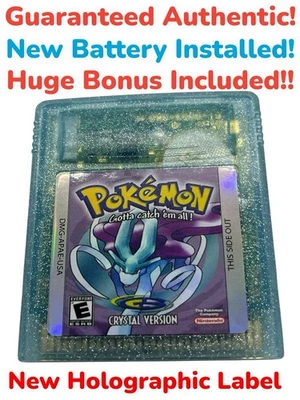 Pokemon: Crystal GBC (Game Boy Color, 2001) *Batería Nueva* Auténtico + ¡Bono! Foto 1 de 4