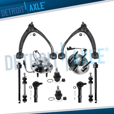 12pc 2WD Front Wheel Bearing Hubs Control Arms Suspension Kit for Sierra 1500 - Image 1 of 4