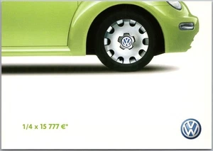 1990s French 4x6 VOLKSWAGEN NEW BEETLE Advertising Postcard "1/4 x 15,777�" - Picture 1 of 2