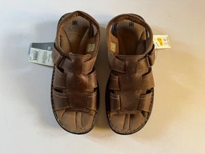 M&S HERREN NATUR GEWACHST BRAUN LEDER SANDALE REISSVERSCHLUSS GRÖSSE 10 NEU MIT ETIKETT - Bild 1 von 15