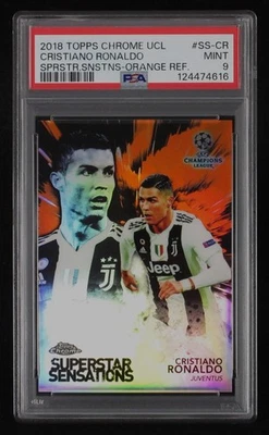 2018 Topps Chrome UCL Cristiano Ronaldo #SS-CR Sensations Orange /25 PSA 9 - Image 1 of 4