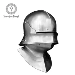 Medieval Sallet Bevor Knight Gothic Sca German 15 Century Larp Helmet Armor - Picture 1 of 6
