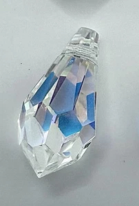 6 x Genuine Swarovski 11mm x 5.5mm faceted teardrop briolette in Crystal AB - Picture 1 of 2
