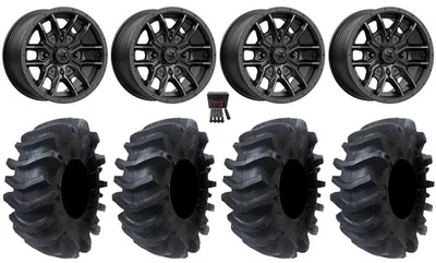 MSA Fang 14" Wheels Black 28" AquaTorque Tires Polaris Sportsman Foto 1 de 4