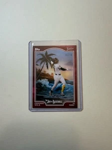 2025 Topps X Bob Ross The Joy of Baseball Fernando Tatis Jr. Crimson Red 1/10 - Picture 1 of 2