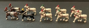 10 Vintage Miniatur Blei Zirkus Pferde handbemalt 1,25" - Bild 1 von 4