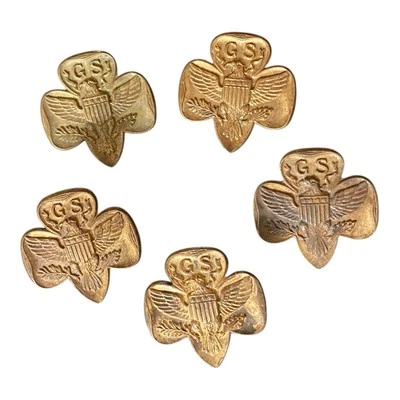 GIRL SCOUTS of AMERICA GSA 5 Vintage 1930s MEMBERSHIP PIN LOT Type B - Image 1 of 4