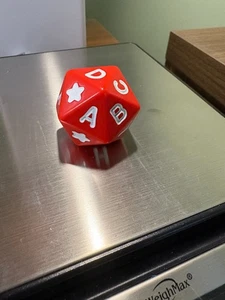 Scattergories Board Game 20 Sided Red Replacement Die Dice - Picture 1 of 1