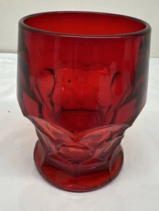HONEYCOMB RUBY RED 4" WATER TUMBLERS Glass - Picture 1 of 5