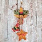 Feliz Navidad Wood Cactus Moose Christmas Ornament Southwest