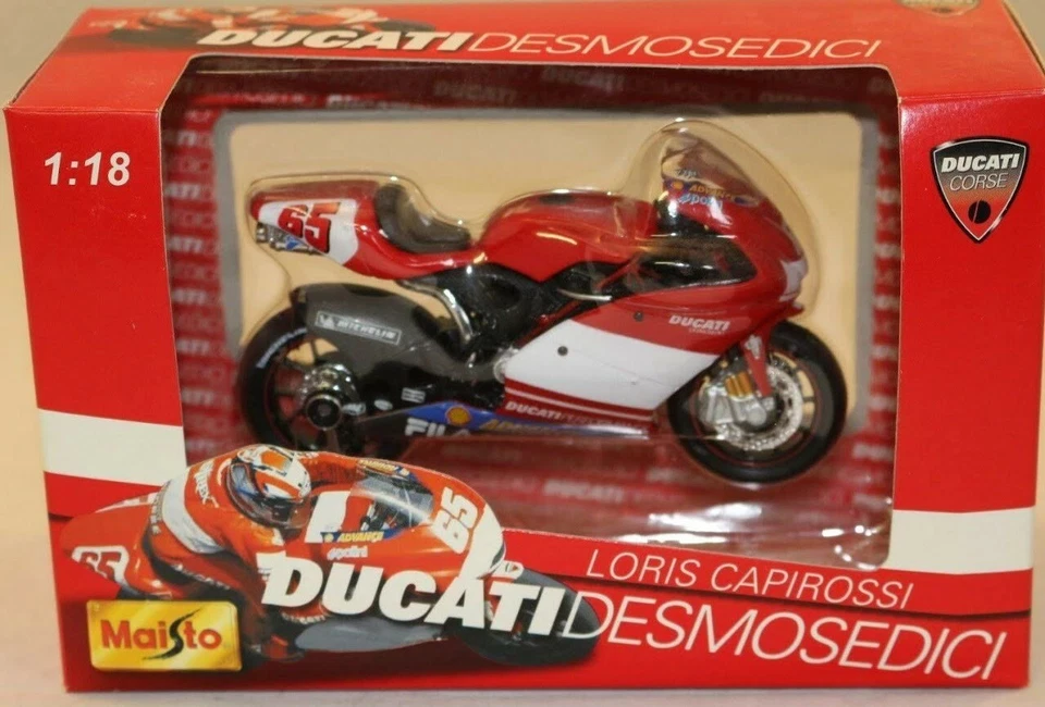 Moto modellino Ducati Desmosedici L.Capirossi 65 scala 1:18 maisto - Immagine 1 di 1