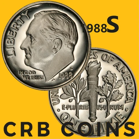 1988-S Proof Roosevelt Dime - (UNC) KM#195a - D88S Cover