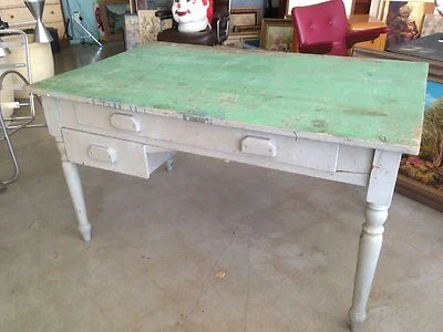 ANTIGUO ESCRITORIO PRIMITIVO INDUSTRIAL MESA RÚSTICA ARTESANÍAS BANCO DE TRABAJO ARTESANO Foto 1 de 4