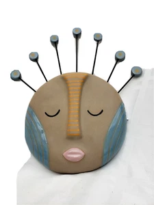 Hand Painted Ceramic Mask Wall Art Home Décor spike - Picture 1 of 1