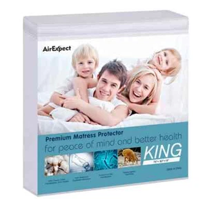 Protector de colchón impermeable talla KING 100% algodón orgánico hipoalergénico - Imagen 1 de 6